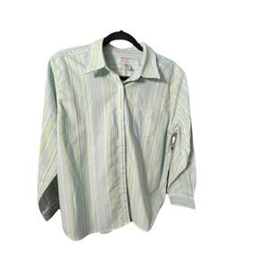CABIN CREEK WRINKLE FREE STAIN REPELLENT STRIPED TOP SHIRT SIZE 12P